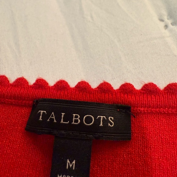 Talbots Red Short Sleeve Top Size Medium - Picture 3 of 7